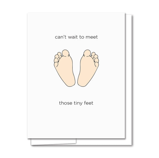 Baby Feet Three Letterpress Greeting Card