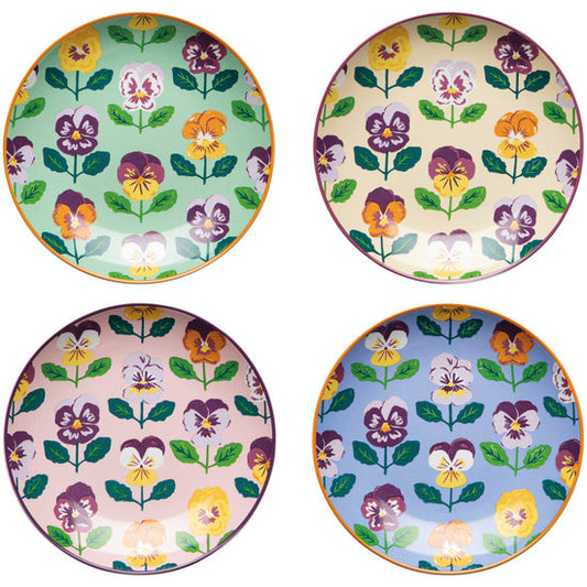 Pansy Appetizer Plates Set of 4