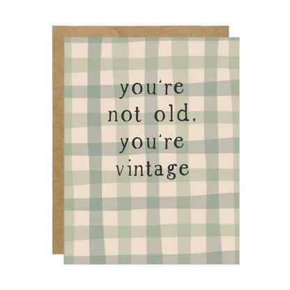 You're Not Old, You're Vintage Plaid Birthday Card