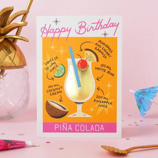 Pina Colada Birthday Card