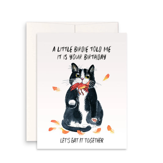 Birdie Birthday Cat Birthday Card