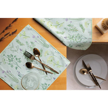 Fresh Herbs Recycled Microfibre Dishcloth Set of 2