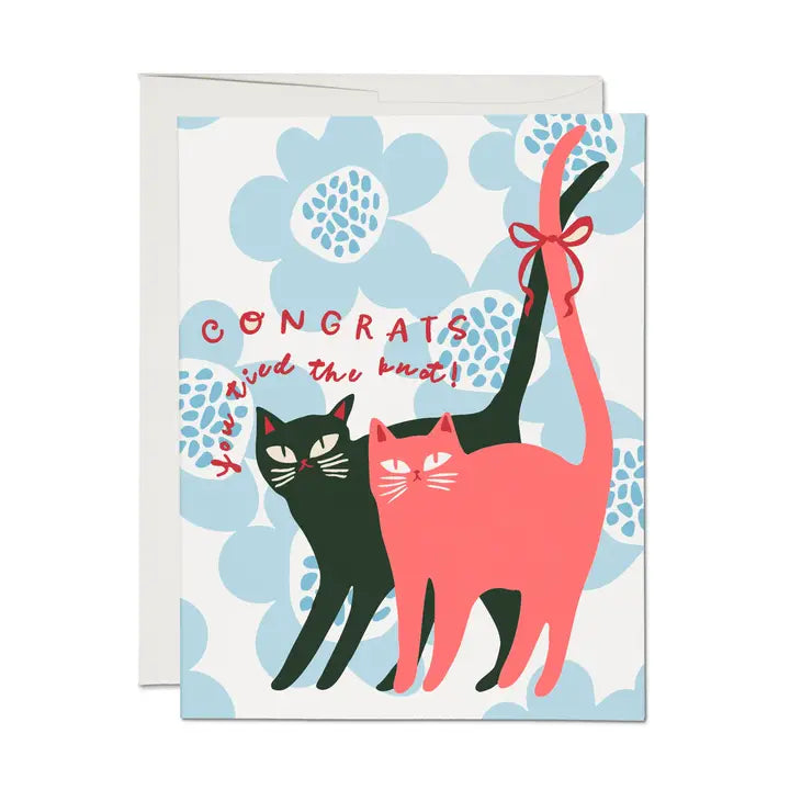 Tied Knot Cats Greeting Card
