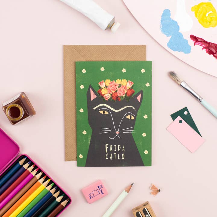 Frida Catlo Cat Card