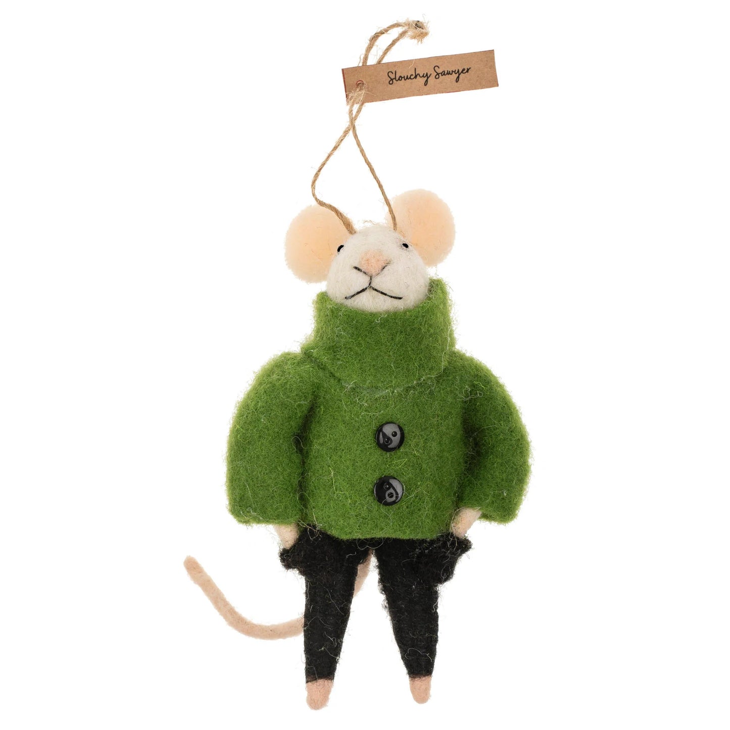 F113 - Slouchy Sawyer Mouse Ornament