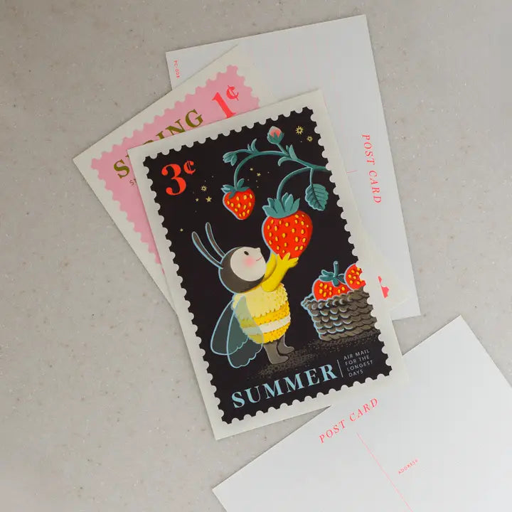 Summer Berry Basket Postcard