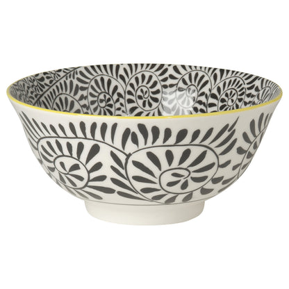 6" Stamped Bowl Black Vines