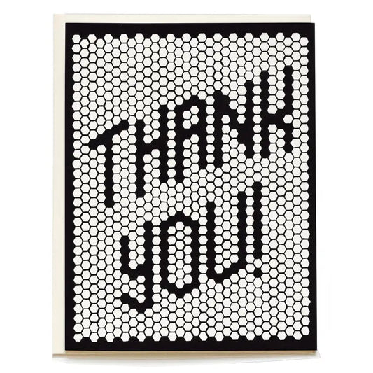 Honeycomb Retro Tile Thank You Greeting Card