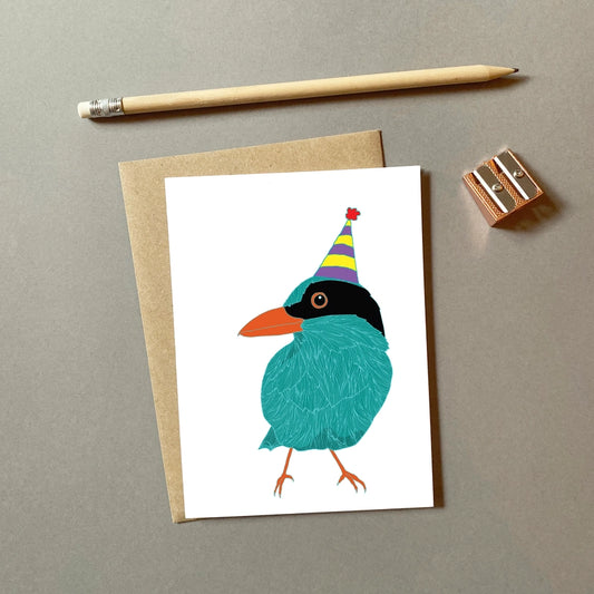 Green Magpie Birthday Card