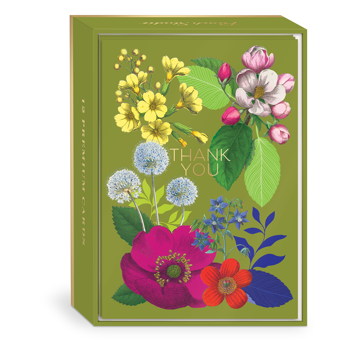Vintage Floral Flower Thank You Boxed Note Cards