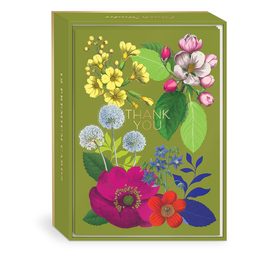 Vintage Floral Flower Thank You Boxed Note Cards