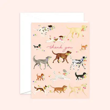 Thank you Dog Florals Card