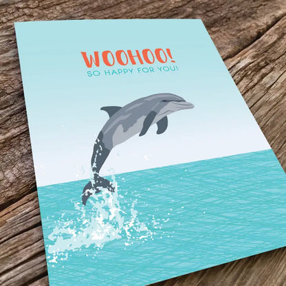 Woohoo Dolphin Congratulations Card