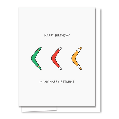 Boomerang Letterpress Birthday Card