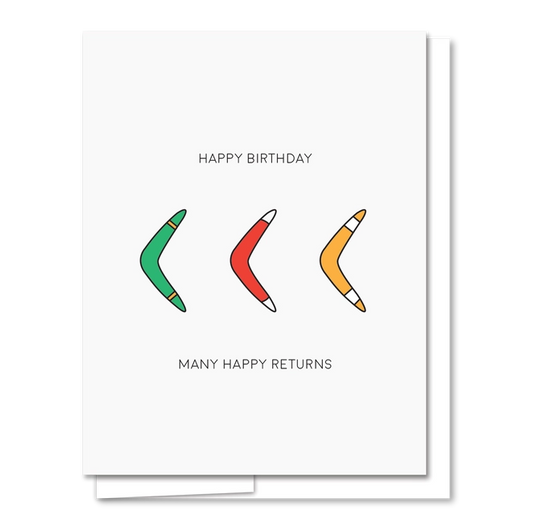 Boomerang Letterpress Birthday Card