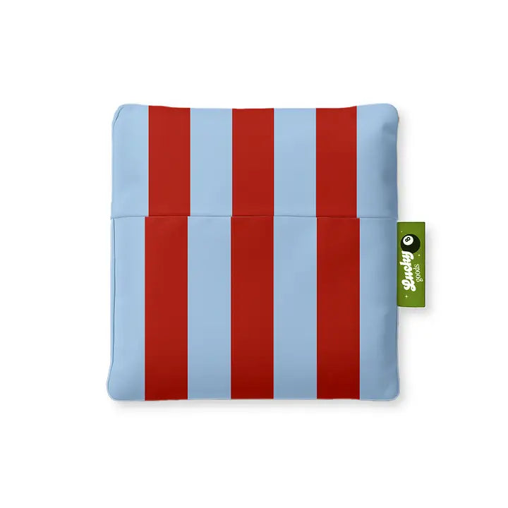 Blue & Maroon Stripes Foldable Nylon Tote