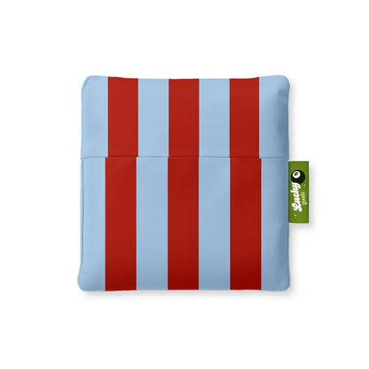 Blue & Maroon Stripes Foldable Nylon Tote