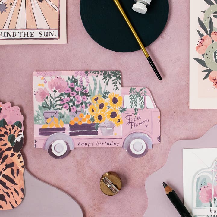 Flower Truck Birthday Card