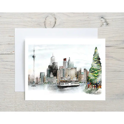 Winter Skyline Christmas Boxed Card