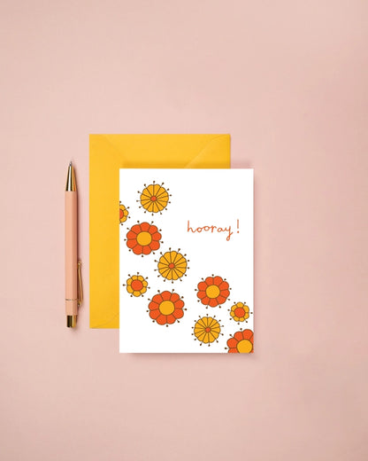 Hooray  Floral Greeting Card