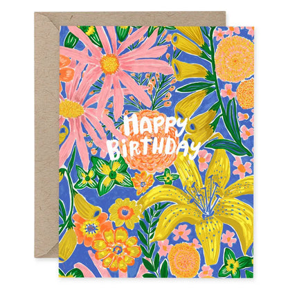 Wild Asters Floral Birthday Card