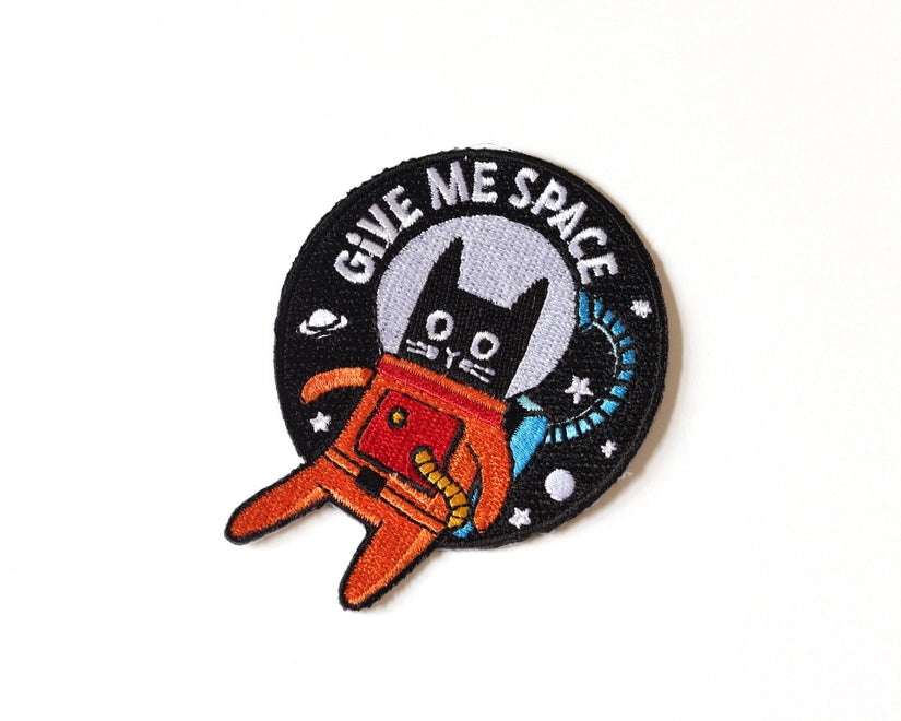 #49 Give Me Space Cat Iron-On Patch