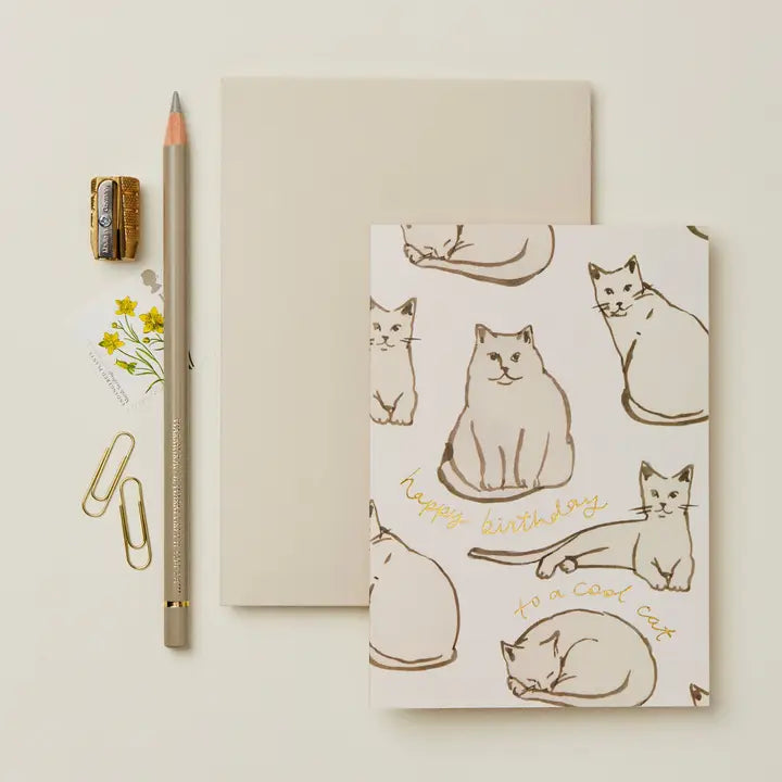 Cats Happy Birthday to a Cool Cat Card
