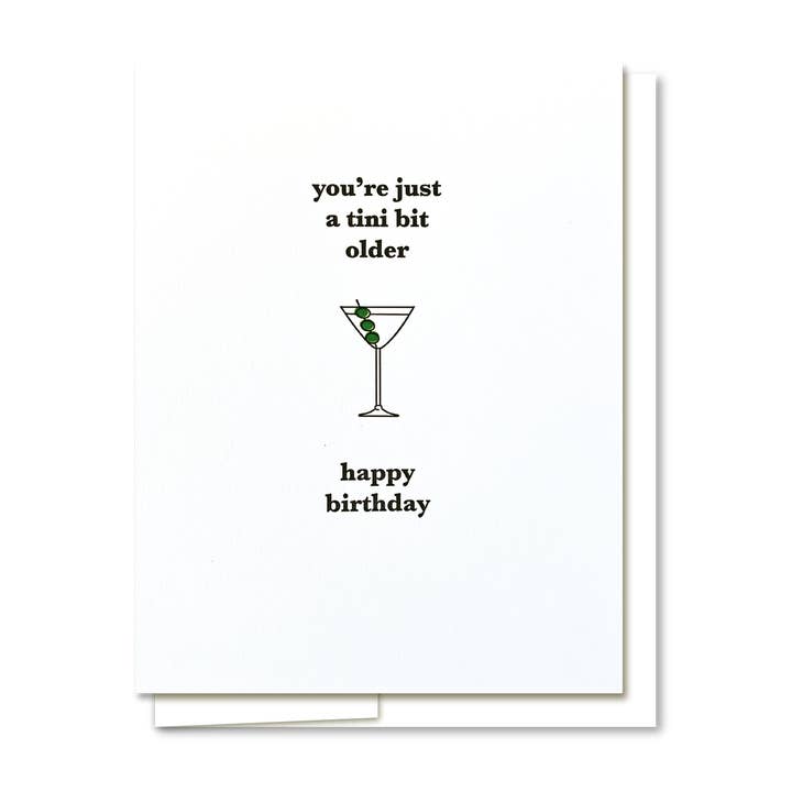 Martini Birthday Letterpress Card