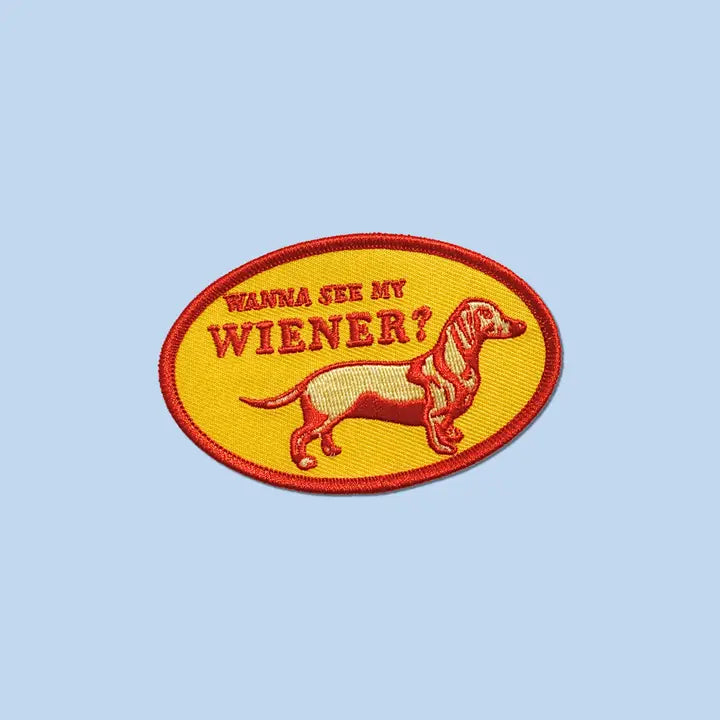 #20 See My Wiener Iron-On Embroidered Patch