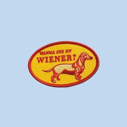 #20 See My Wiener Iron-On Embroidered Patch