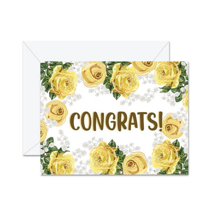 Congrats (Yellow Roses) Greeting Card