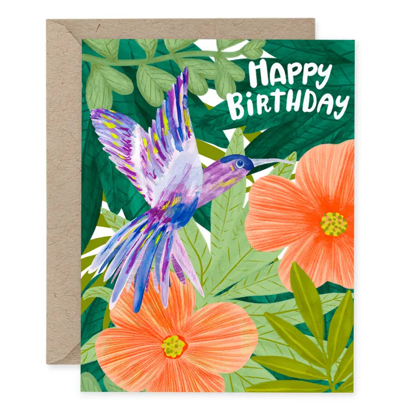 Tropical Hummingbird Birthday Card
