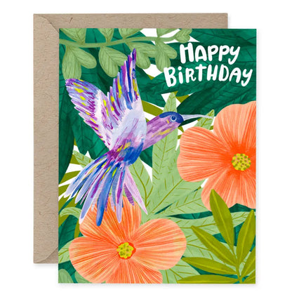Tropical Hummingbird Birthday Card