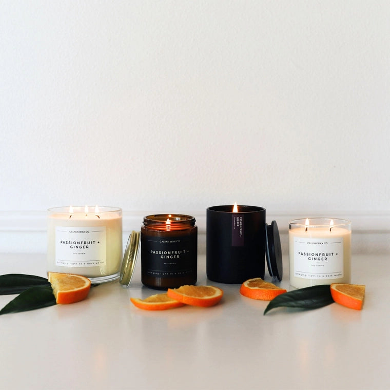 Glass Tumbler Soy Candle Passionfruit + Ginger
