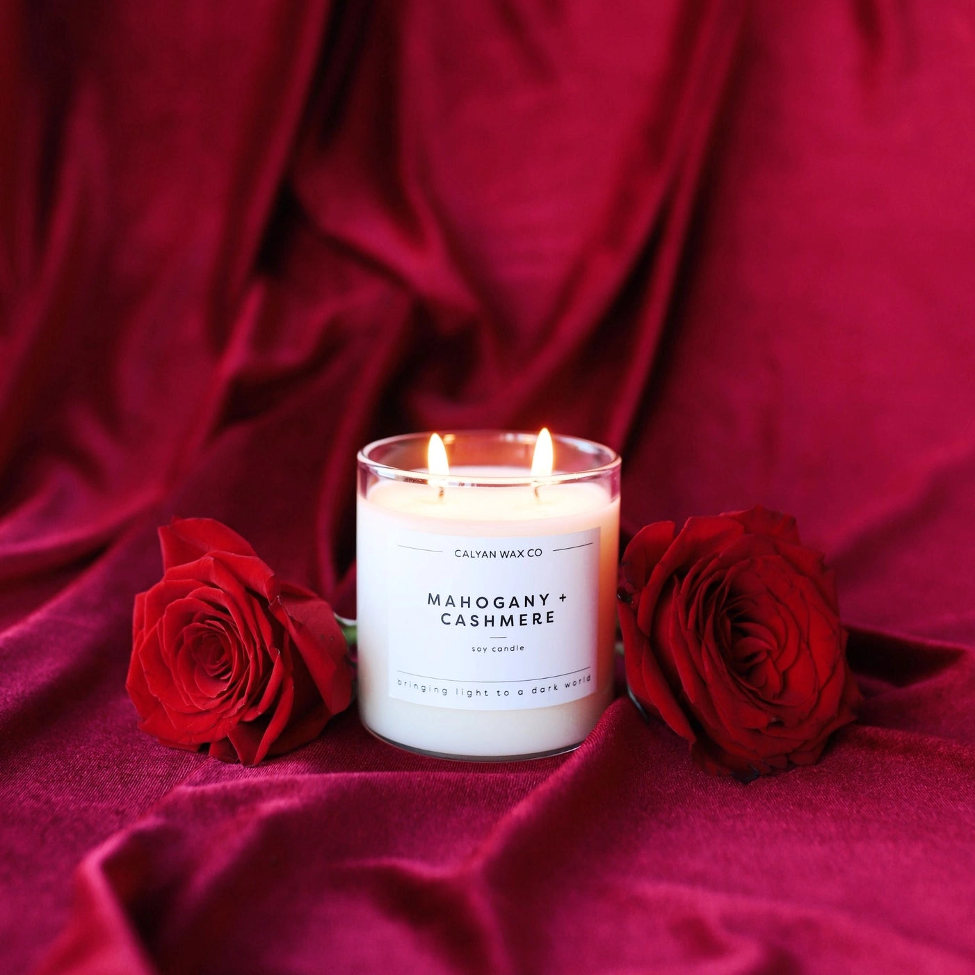 Glass Tumbler Soy Candle Mahogany + Cashmere