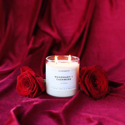 Glass Tumbler Soy Candle Mahogany + Cashmere