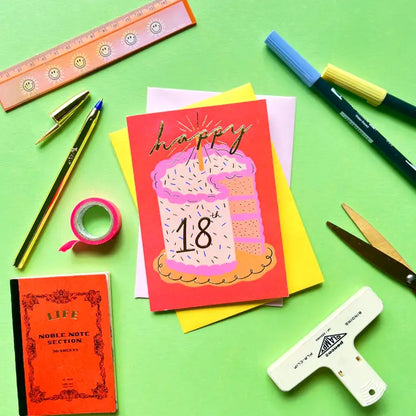 18th Birthday Cake Greetings Card