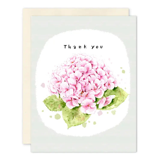 Pink Hydrangea Thank You Card