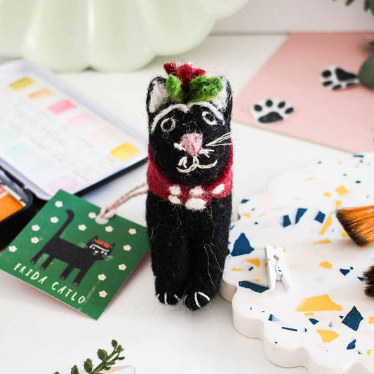 Frida Catli Art Cat Felt Decoration