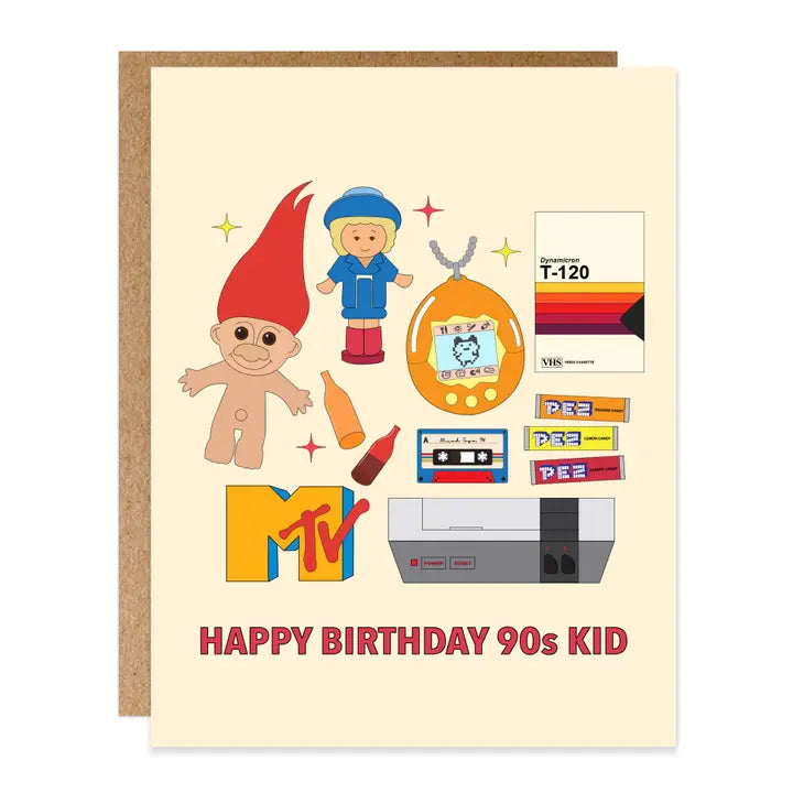 Happy Birthday 90s Kid Greeting Card