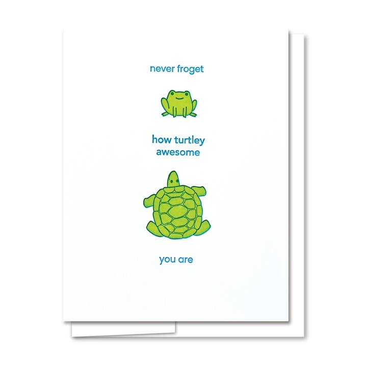 Turtle-y Awesome Letterpress Card