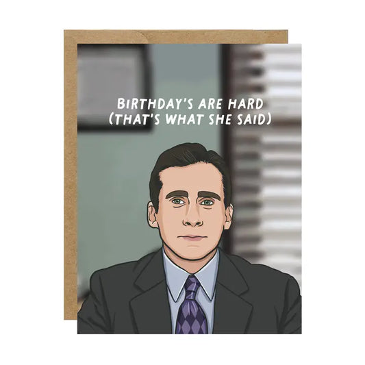 Michael Birthday's Are Hard Office Pop Culture Birthday Card