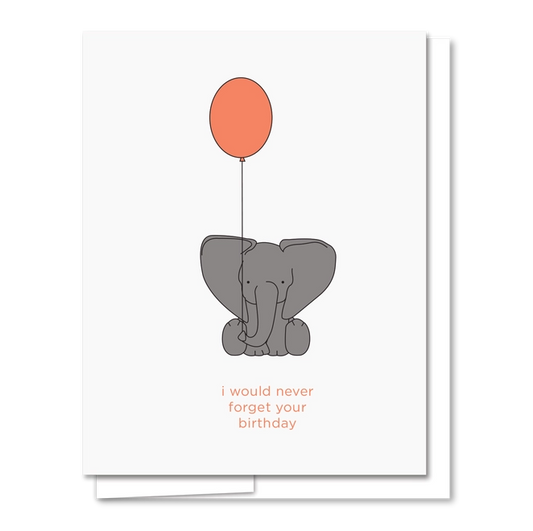 Elephant Letterpress Birthday Card