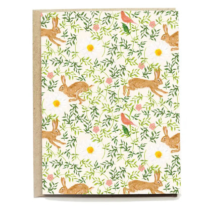 Rabbit and Daisy Countryside Greeting Card