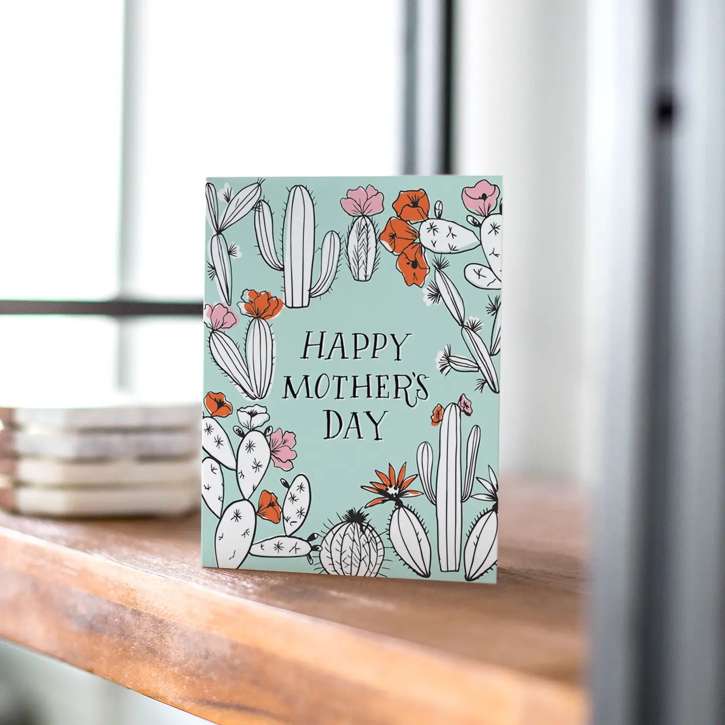 Cactus Toile Mother's Day Greeting Card