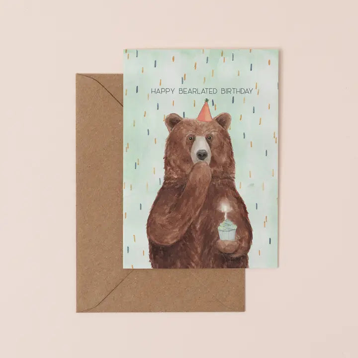 Happy Bearlated Birthday Card