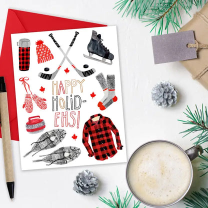 Happy Holid-EHS! Winter Sports in Canada Card