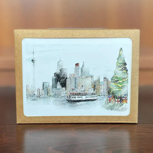 Winter Skyline Christmas Boxed Card