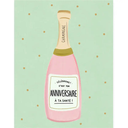 Anniversaire Champagne Card