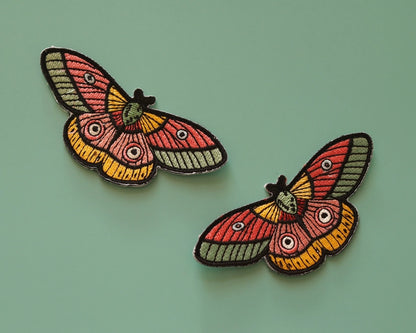 #124 ColoUrful Moth Iron-On Patch